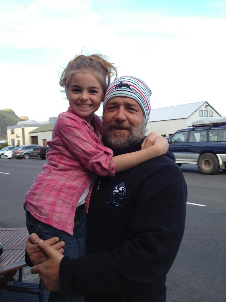 Skylar and Russell Crowe in Iceland