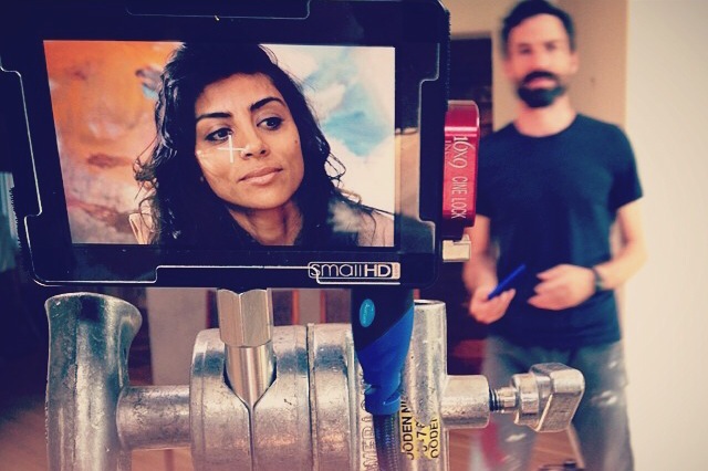Reshma Gajjar and Miles Crawford on the set of Lost The Plot