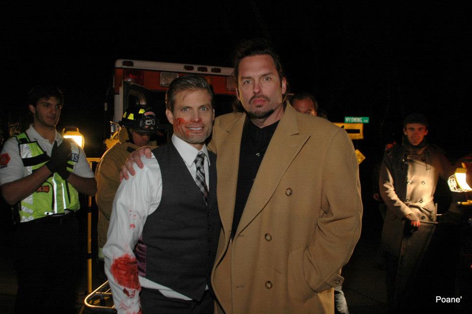 Casper Van Dien on set 