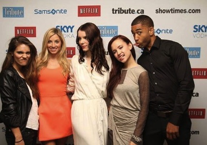 Amanda Grace Cooper with Caitlin Stasey, Brooke Butler and Sianoa Smitt-Mcphee and Tom Williamson.