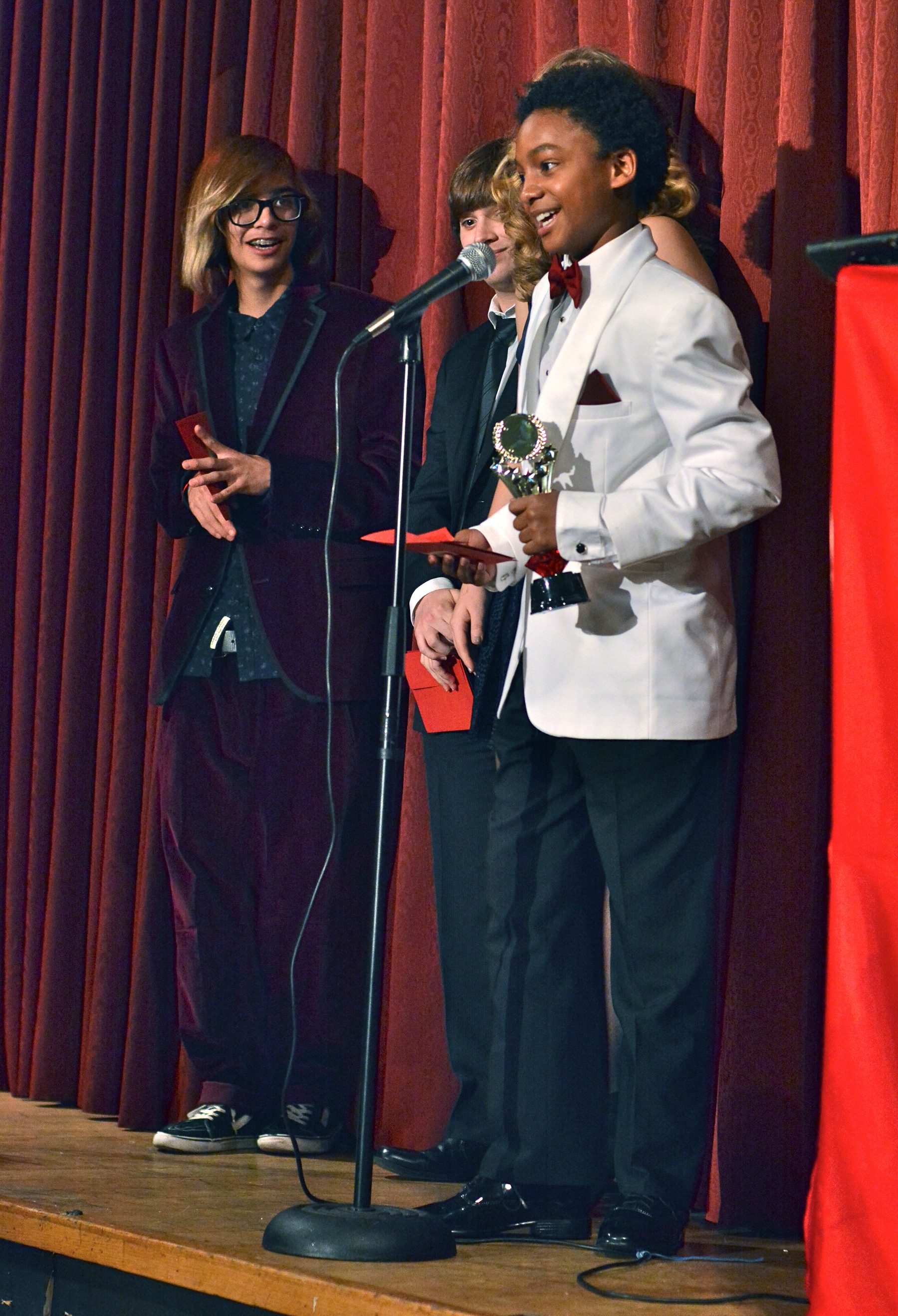 Elijha giving his acceptance speech for his win at the 2014 Joey Awards in Vancouver