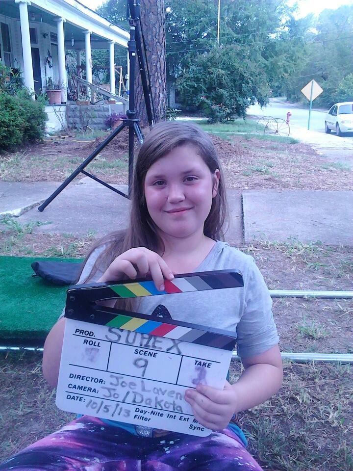 My daughter, Montana Dixon, on the set of 