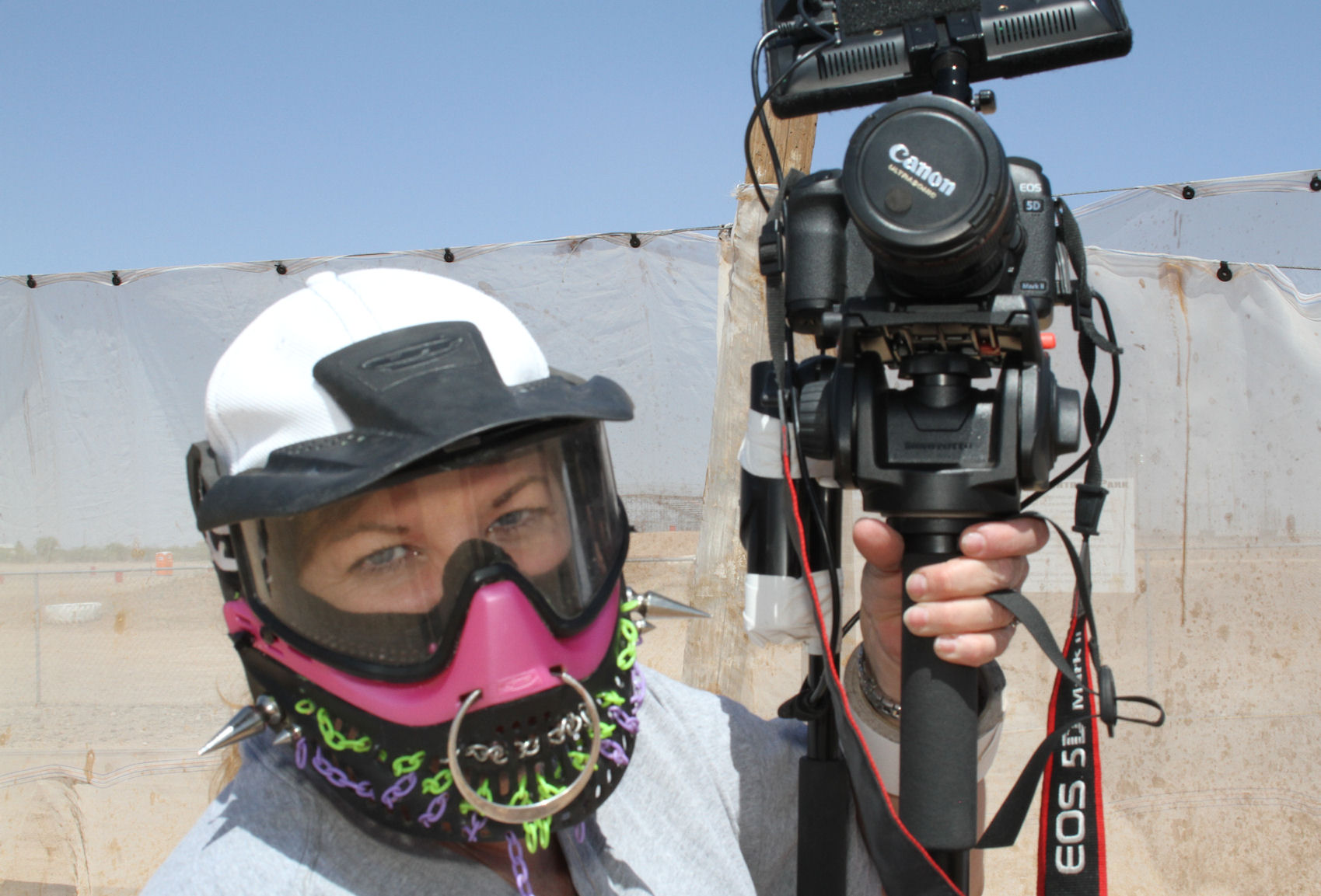 On Set- Call Of Warfare. Directed by Randy Huff Safety mask required by set owner.