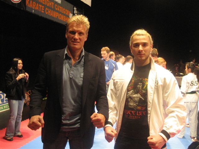 At The Kyokushin Kai Karate Tournament With Fellow Actor and Movie Star : Dolph Lundgren 2009
