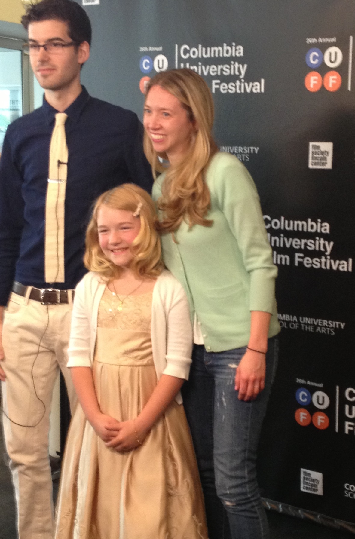 Madeline Lupi at the Columbia University Film Festival with Marvelous Fishman Producer Benjamin Rubin.