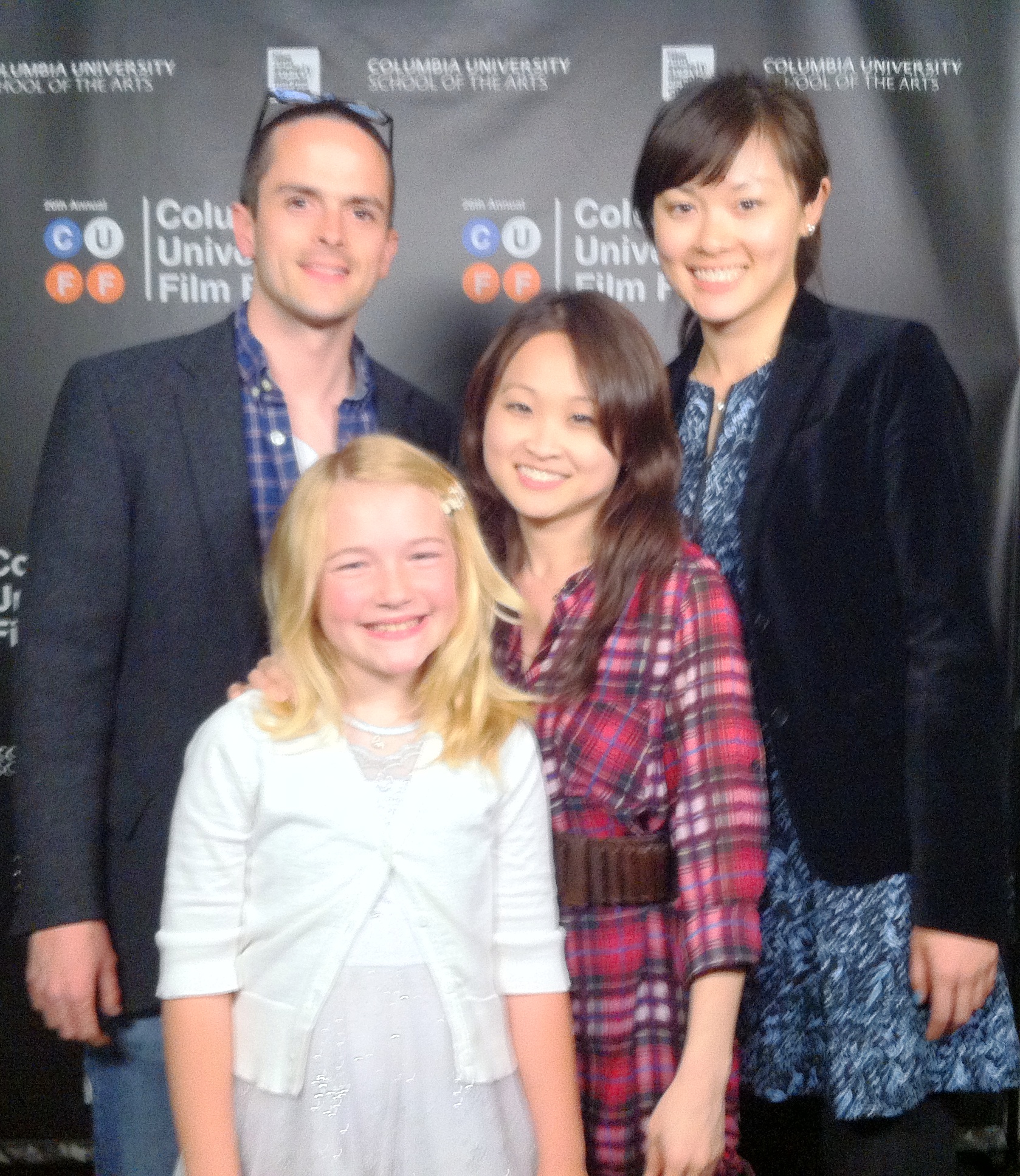 Madeline Lupi at the Columbia University Film Festival with H7N3 Director Iris Shim and producer Brian Birch.