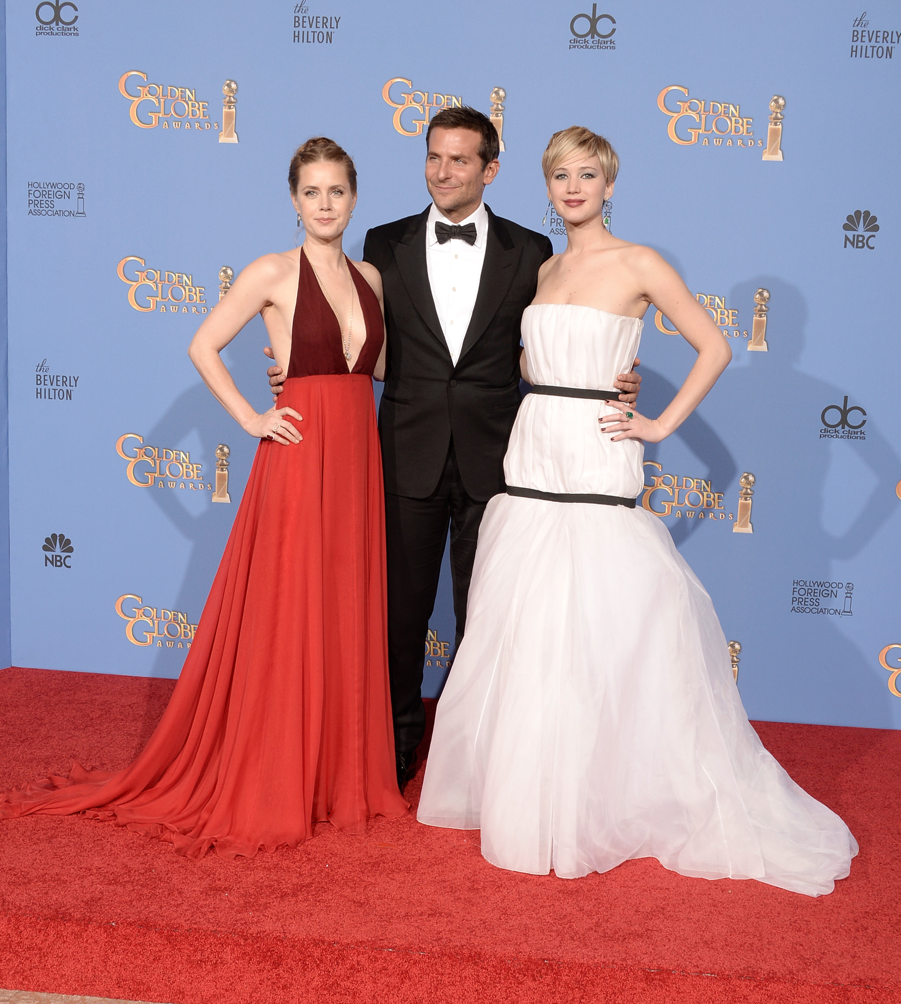 Amy Adams, Bradley Cooper and Jennifer Lawrence