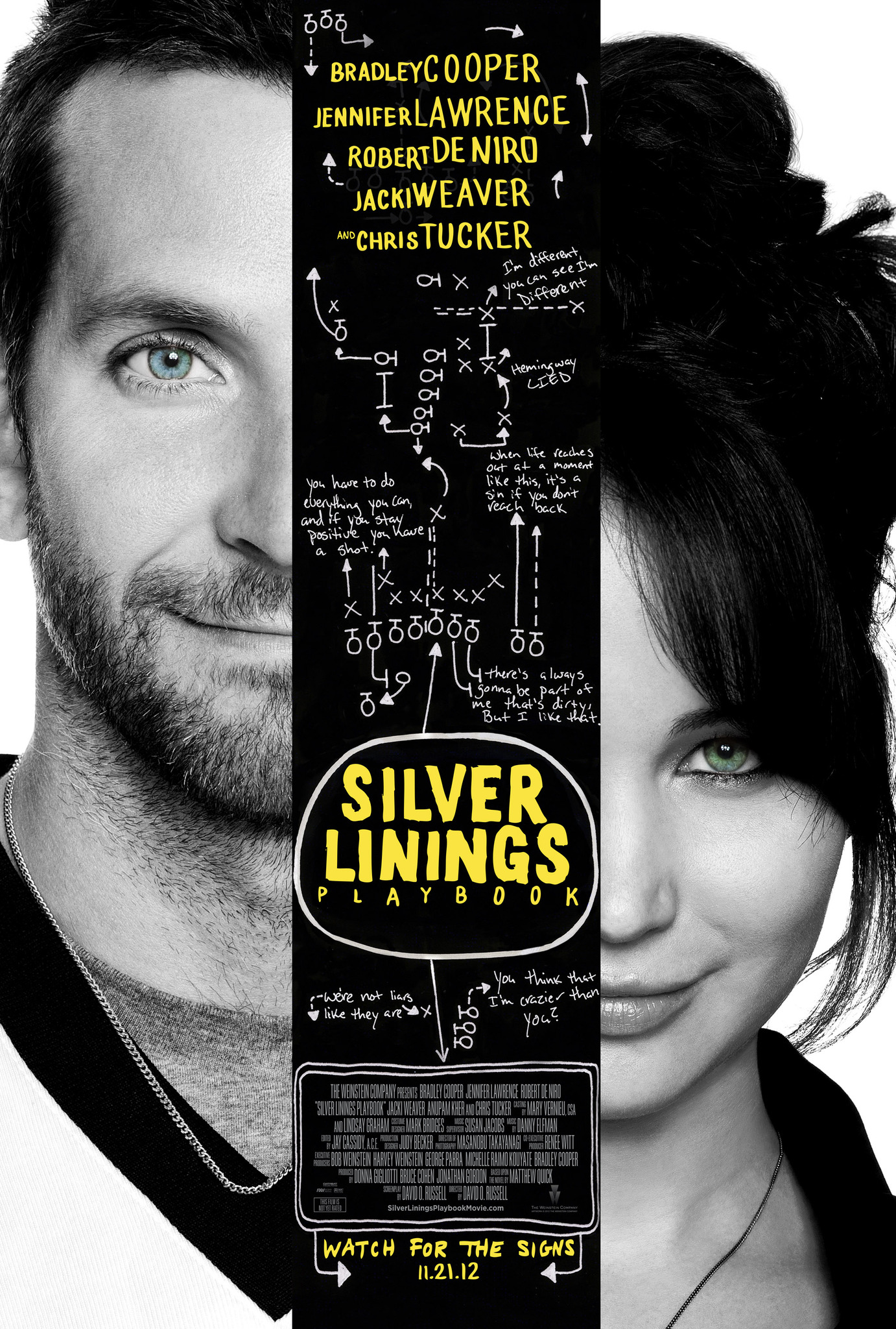 Bradley Cooper and Jennifer Lawrence in Optimisto istorija (2012)