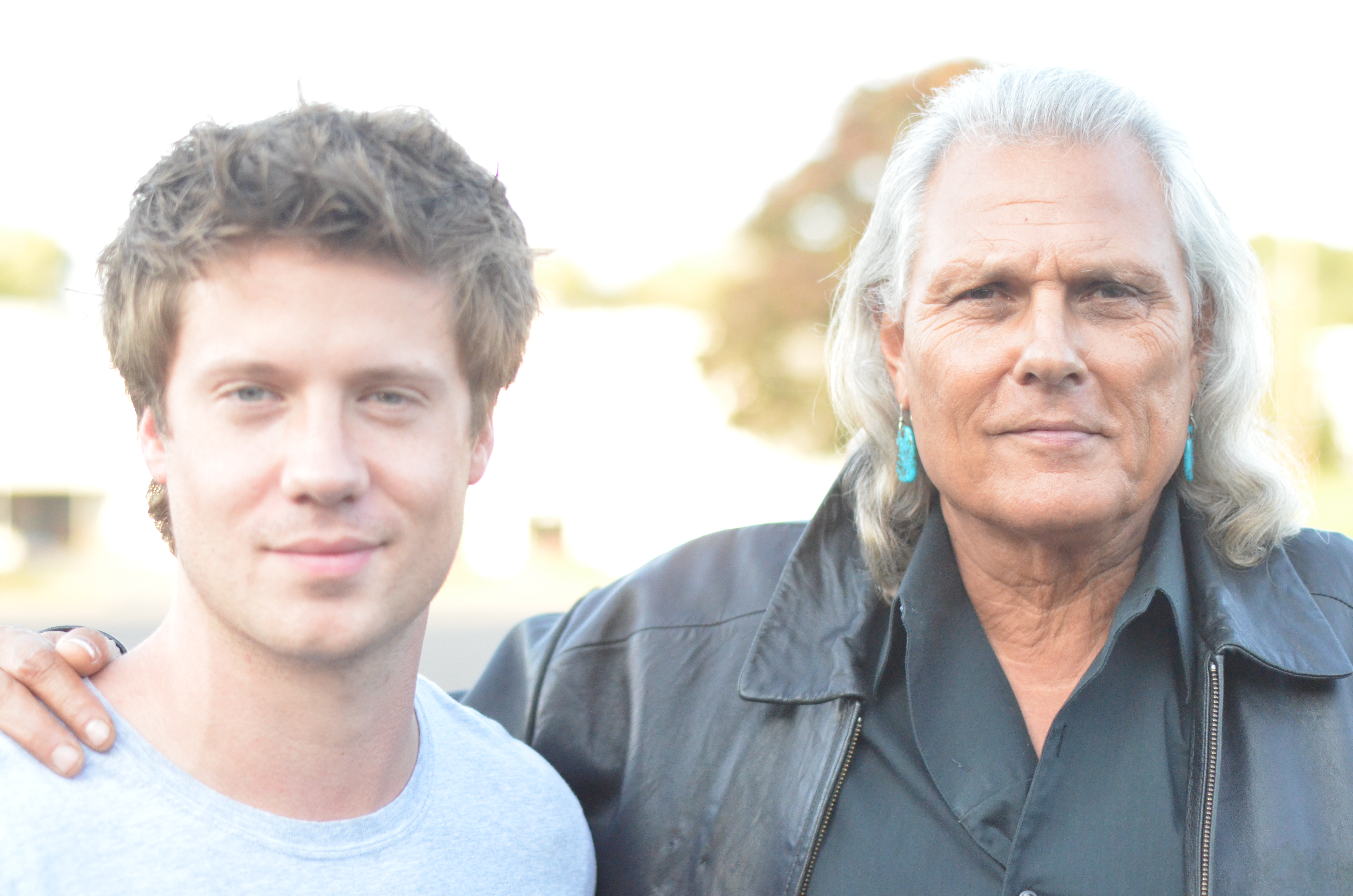 Nathan Ross Murphy and Michael Horse on the set of 'I Filmed Your Death.'