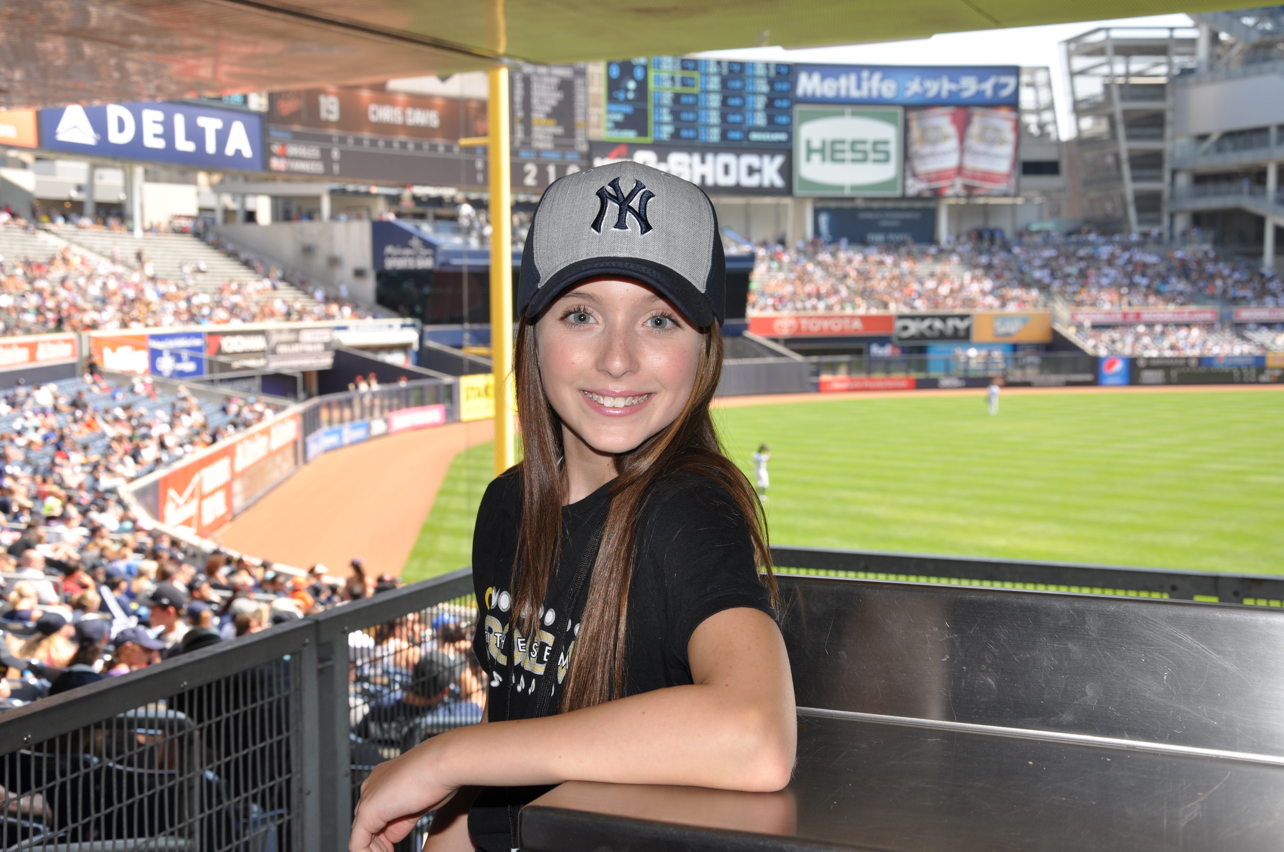 Broadway Youth Ensemble member. Singing National Anthem for Yankees at Yankee Stadium. 2015