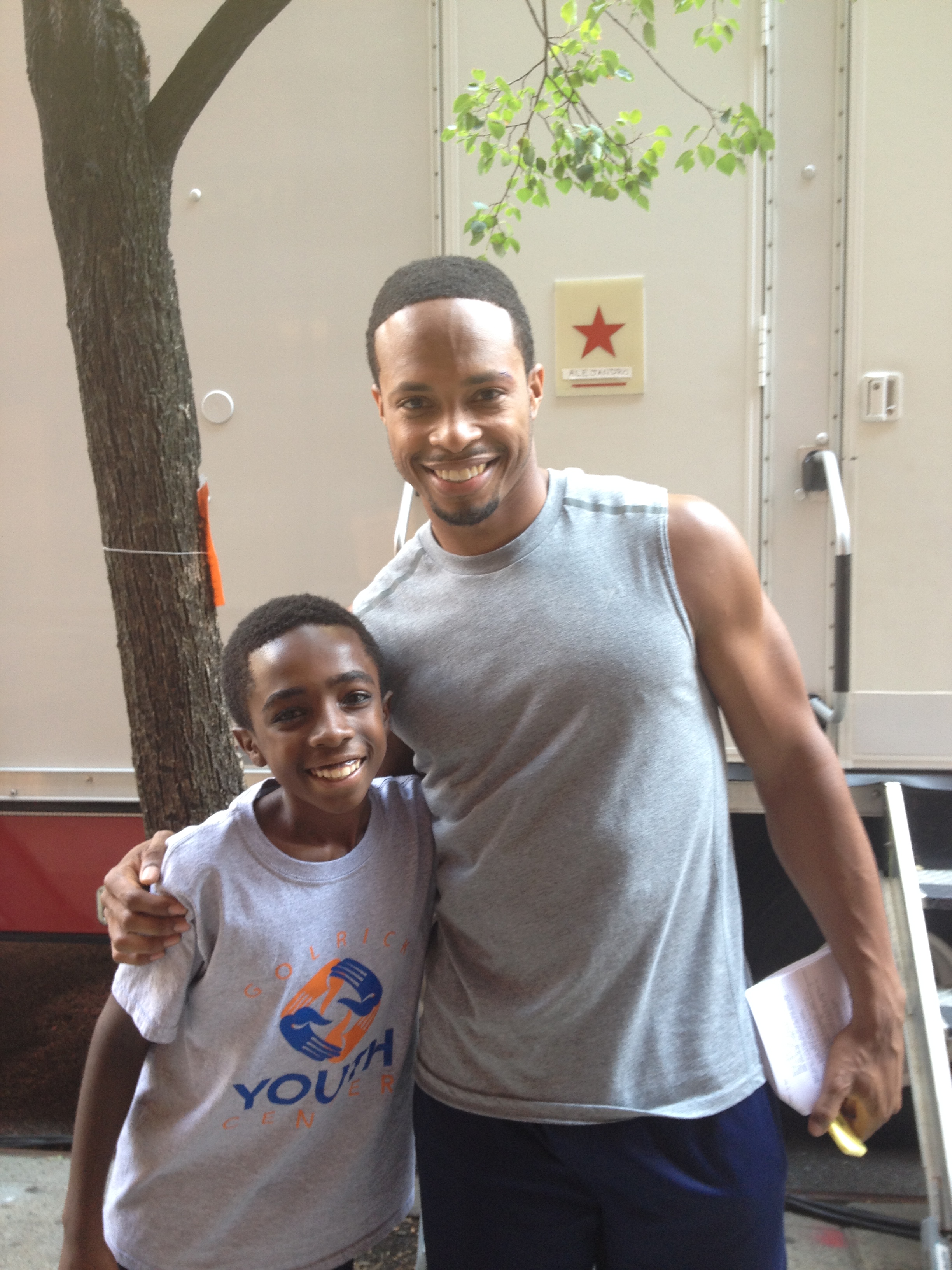 On set of Forever with actor, Cornelius Smith Jr