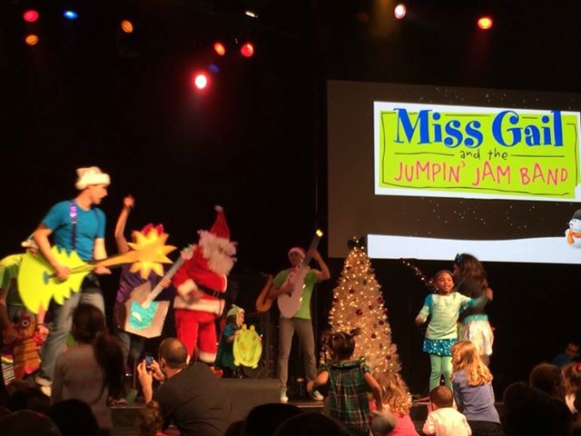 On stage at Miss Gail & The Jumpin' Band Christmas concert.