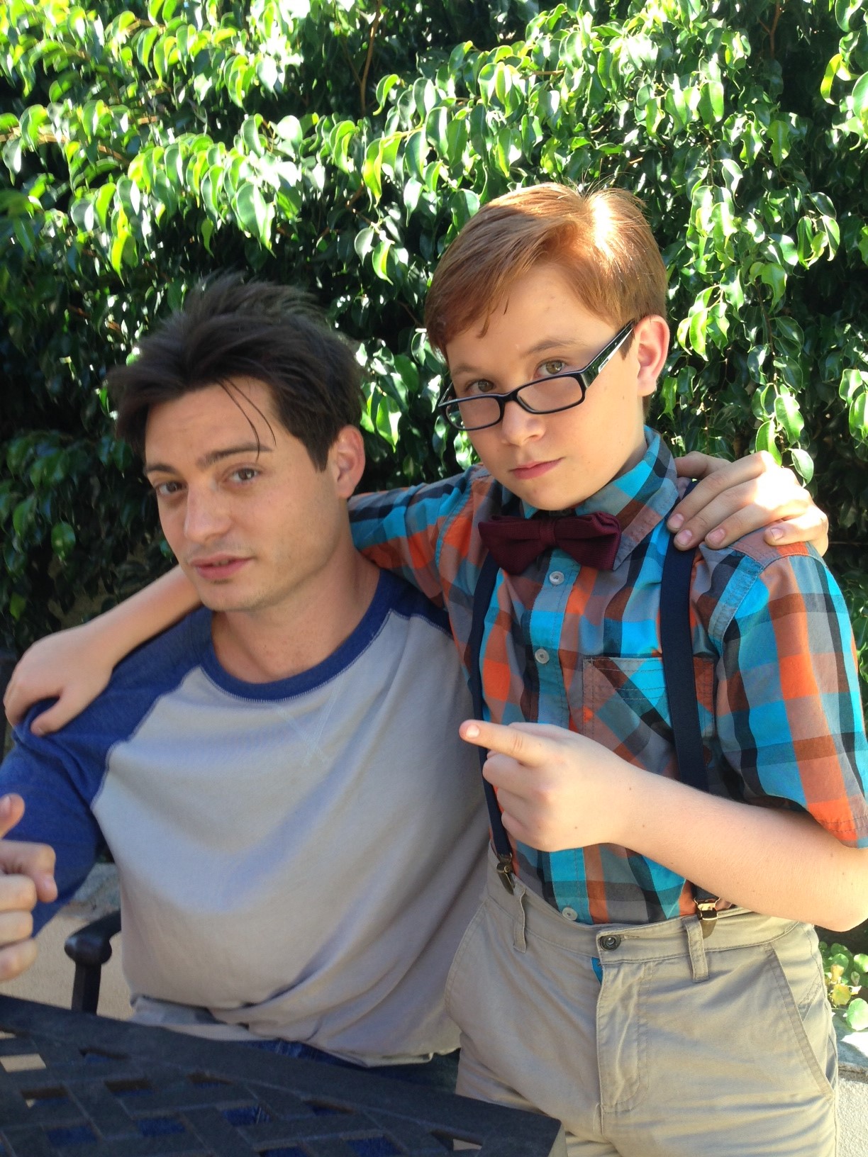 Grant & Andrew Lawrence on the set of 