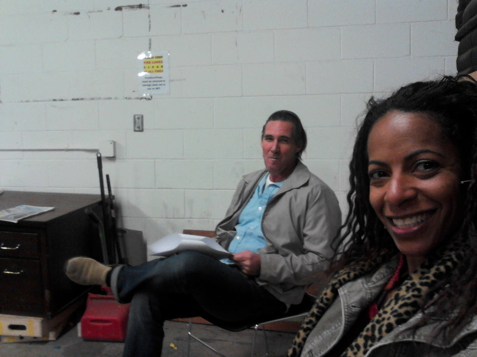 Joseph Wilson and Gayla Johnson going over lines at LA Film School.