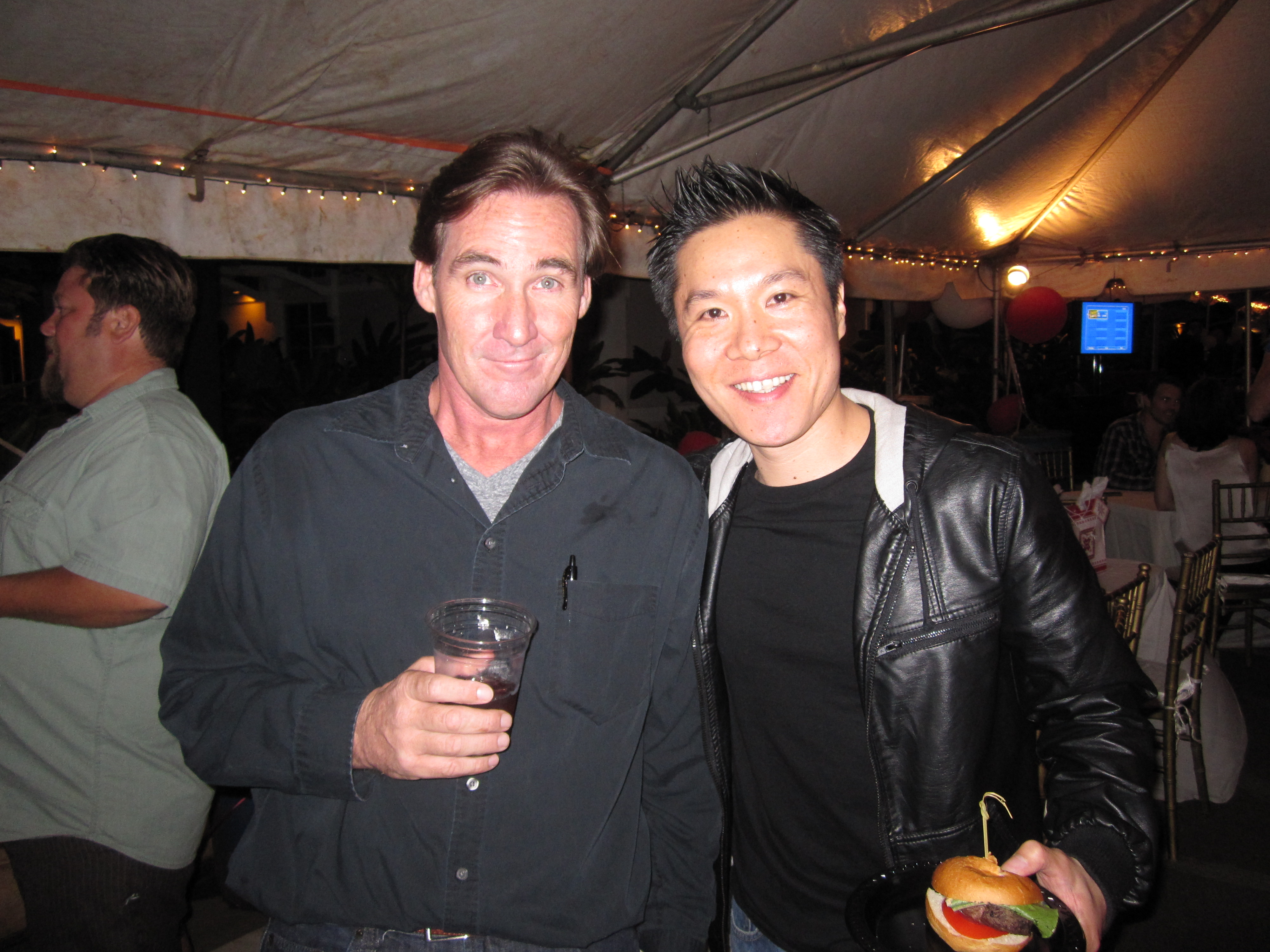 Joseph Wilson with Michael Ng at the wrap party for Last Resort