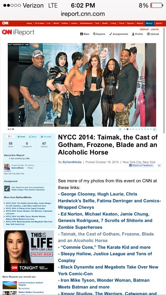 Denise J. Reed featured on CNN iReport with ASC/Troopers Touch Ent. at New York Comic Con 2014 where she promoted her action film, 