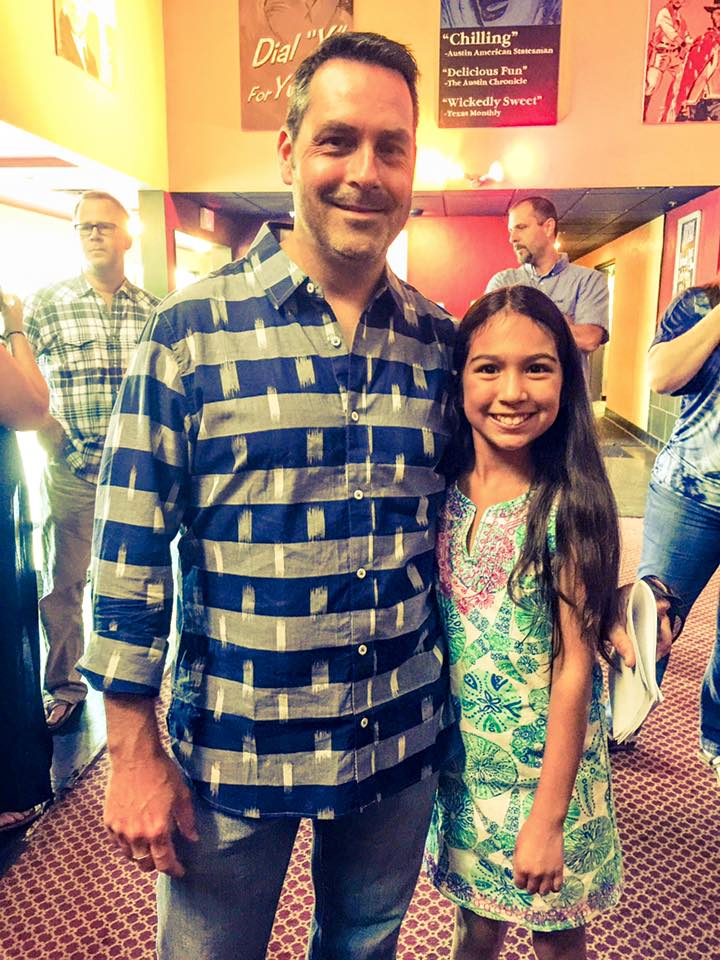 With the youngest star of Gang Money Run actress Lauren Montemayor for the Austin premiere screening at Alamo Drafthouse.