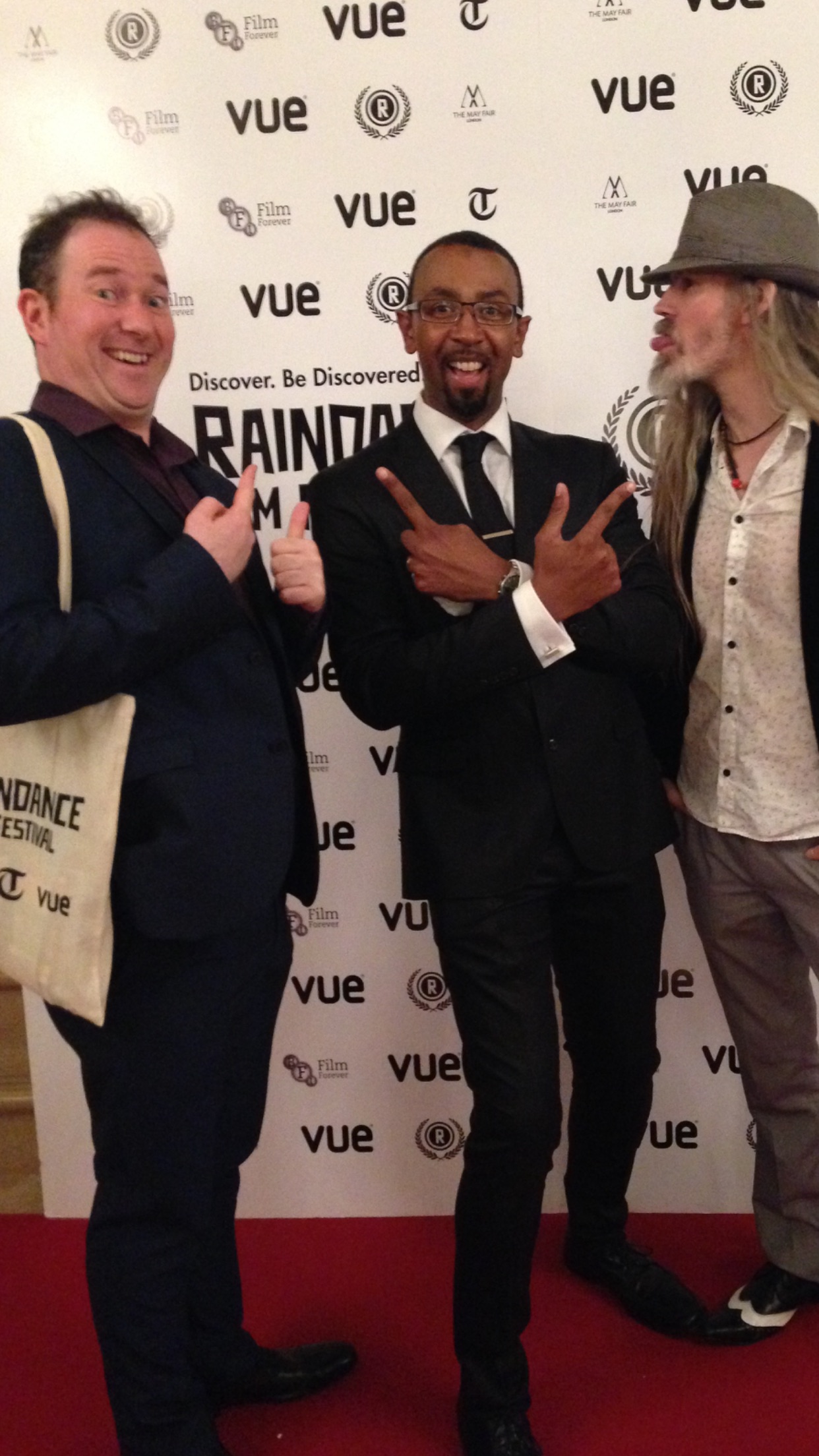 Paul Craig, Jon Campling and Dan March at the Raindance Film Festival Awards 2014