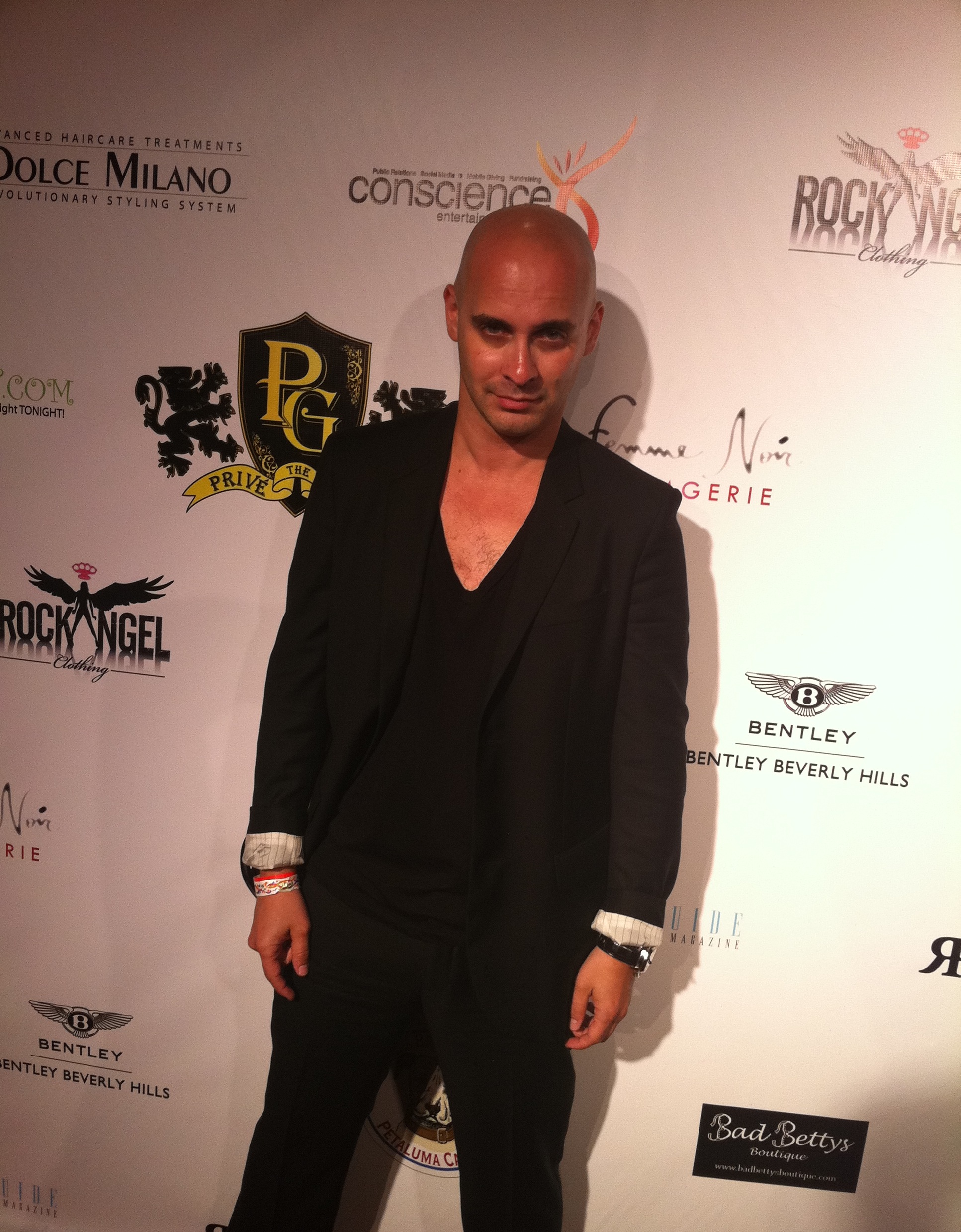 Byron Habinsky attending the 2011 Summer Solstice at the Playboy Mansion.