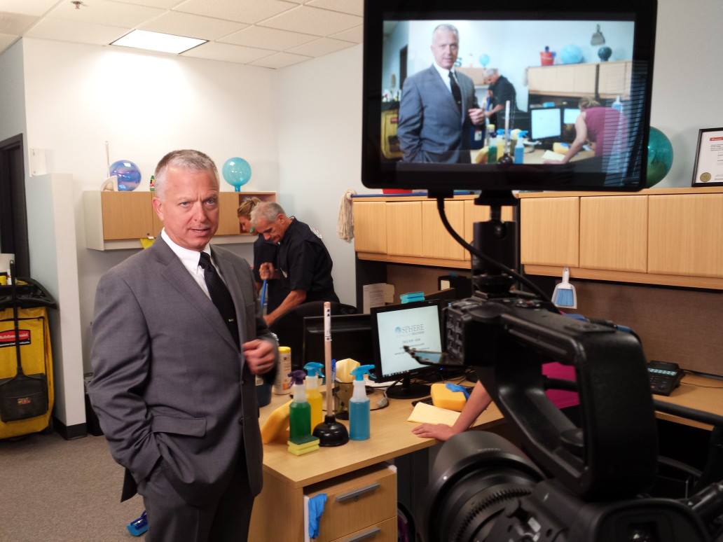 Mihlon on the set of Sebastian Moreira's corporate video for Sphere Technology Solutions, 2013.