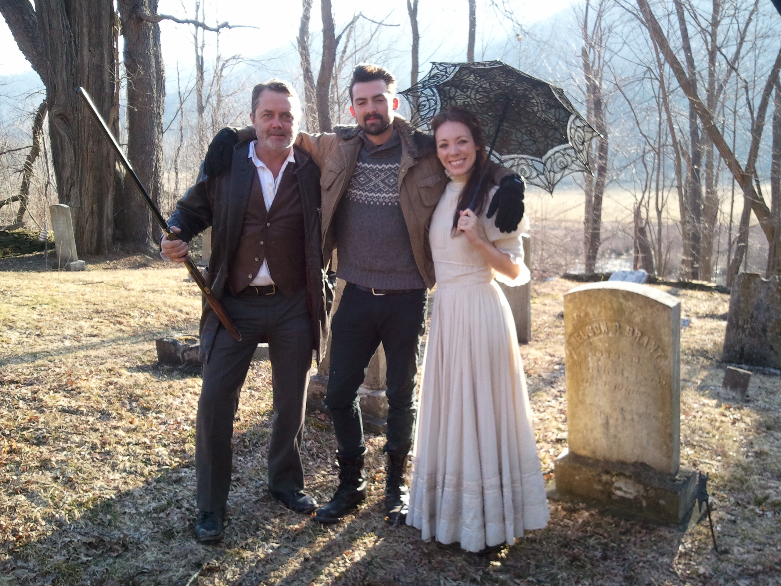 behind the scenes with director Philippe Grenade-Willis (center) and co star Amber Ford (right) for Silent Rider's music video for 