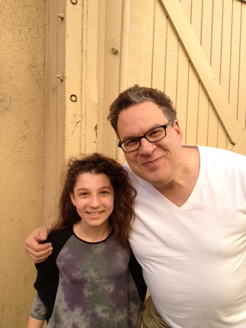 Stephanie Katherine Grant with Jeff Garlin, on the set of The Goldbergs.