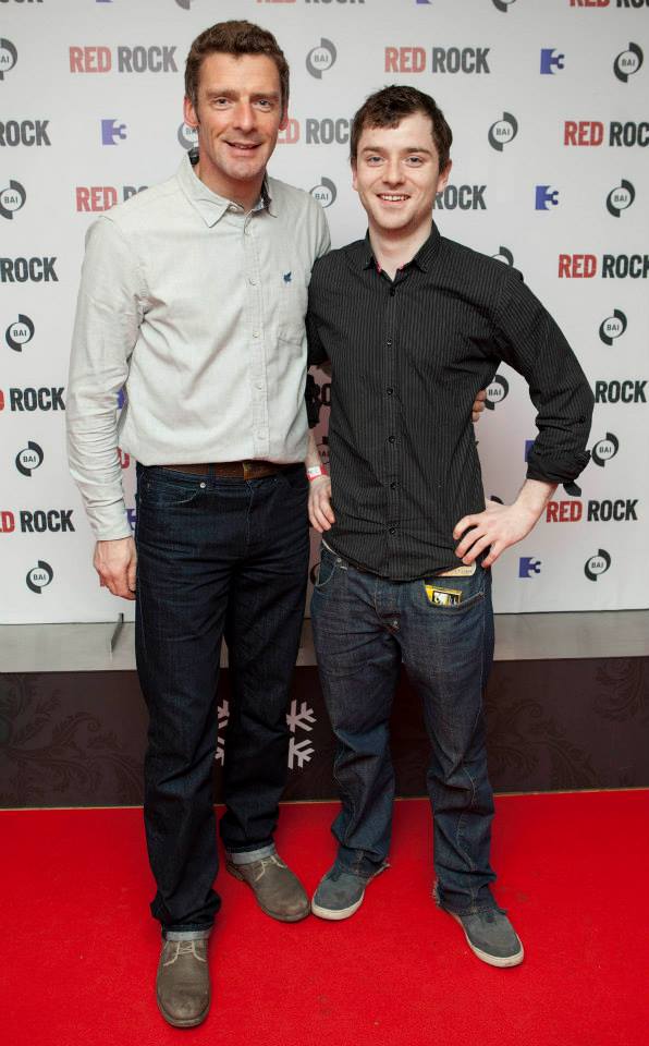 Stephen Cromwell with his agent Tom O'Sullivan of O'Sullivan the Actors Agent, at the premier of Tv3's RedRock.