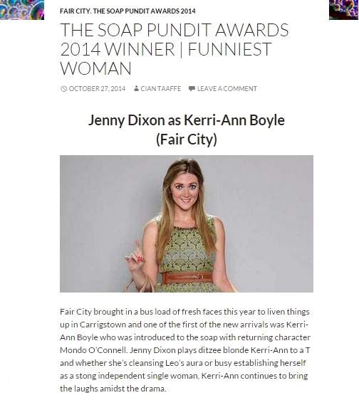 Soap Pundit Awards 2014 Winner of Funniest Female