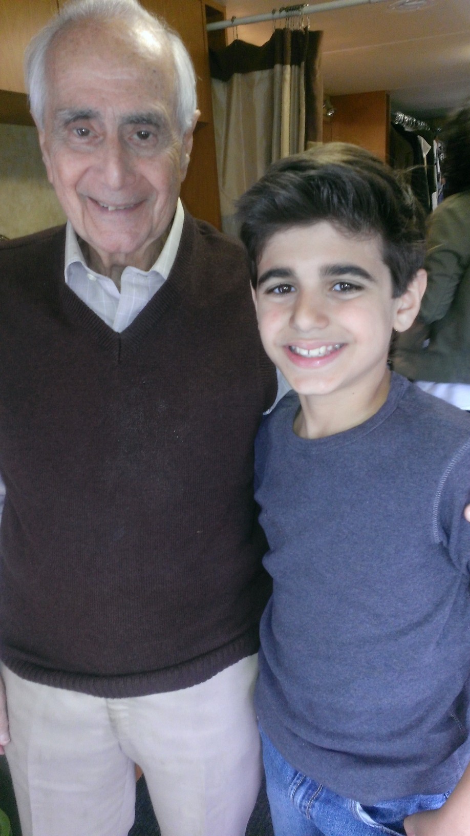 Evan with his actor Great-Grandfather for his Boostrix print job (April 2013)