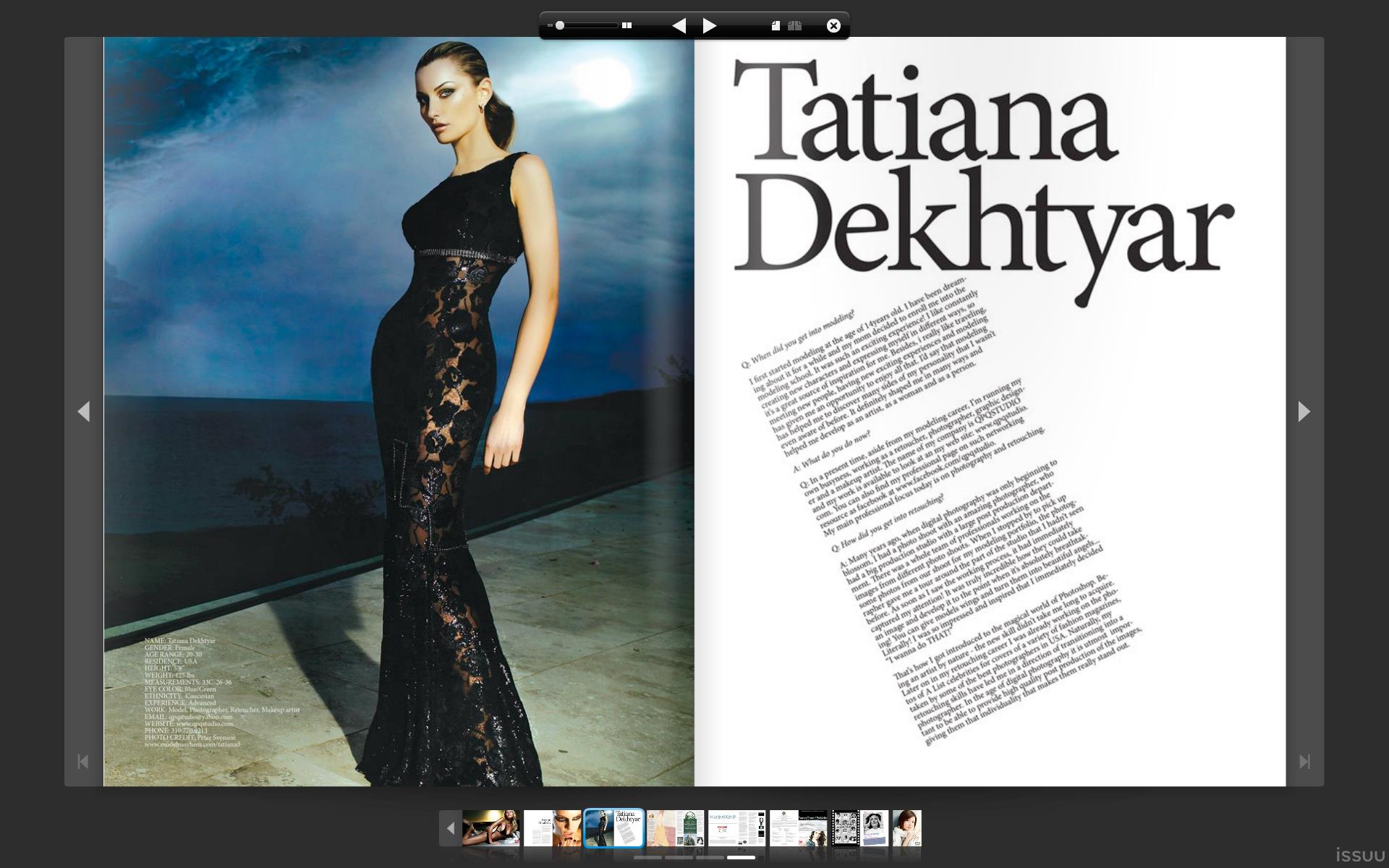 Tatiana DeKhtyar featured in the hollyday issue of the 