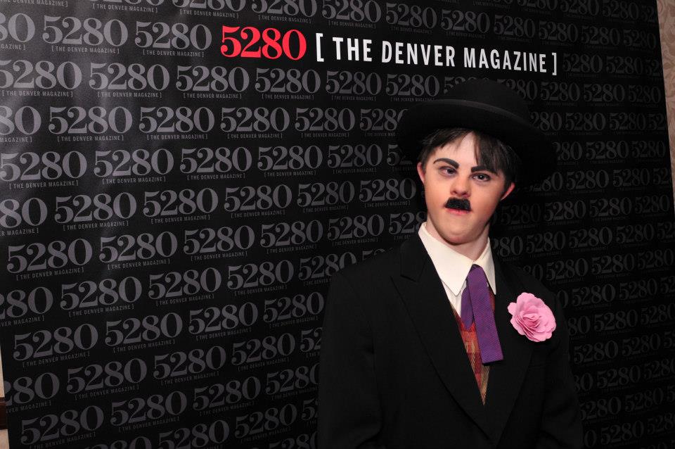 Connor Long ast as Charlie Chaplin for live performance at the Boulder International Film Festival 2013 Opening Gala