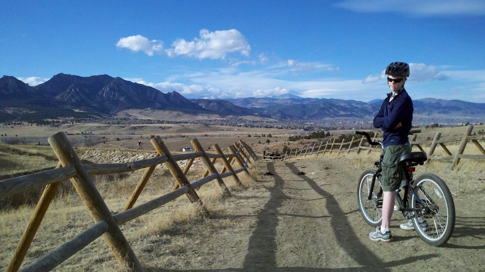 I LOVE trail biking!!! On the Marshall Mesa Trail near Boulder, Dec 2012.