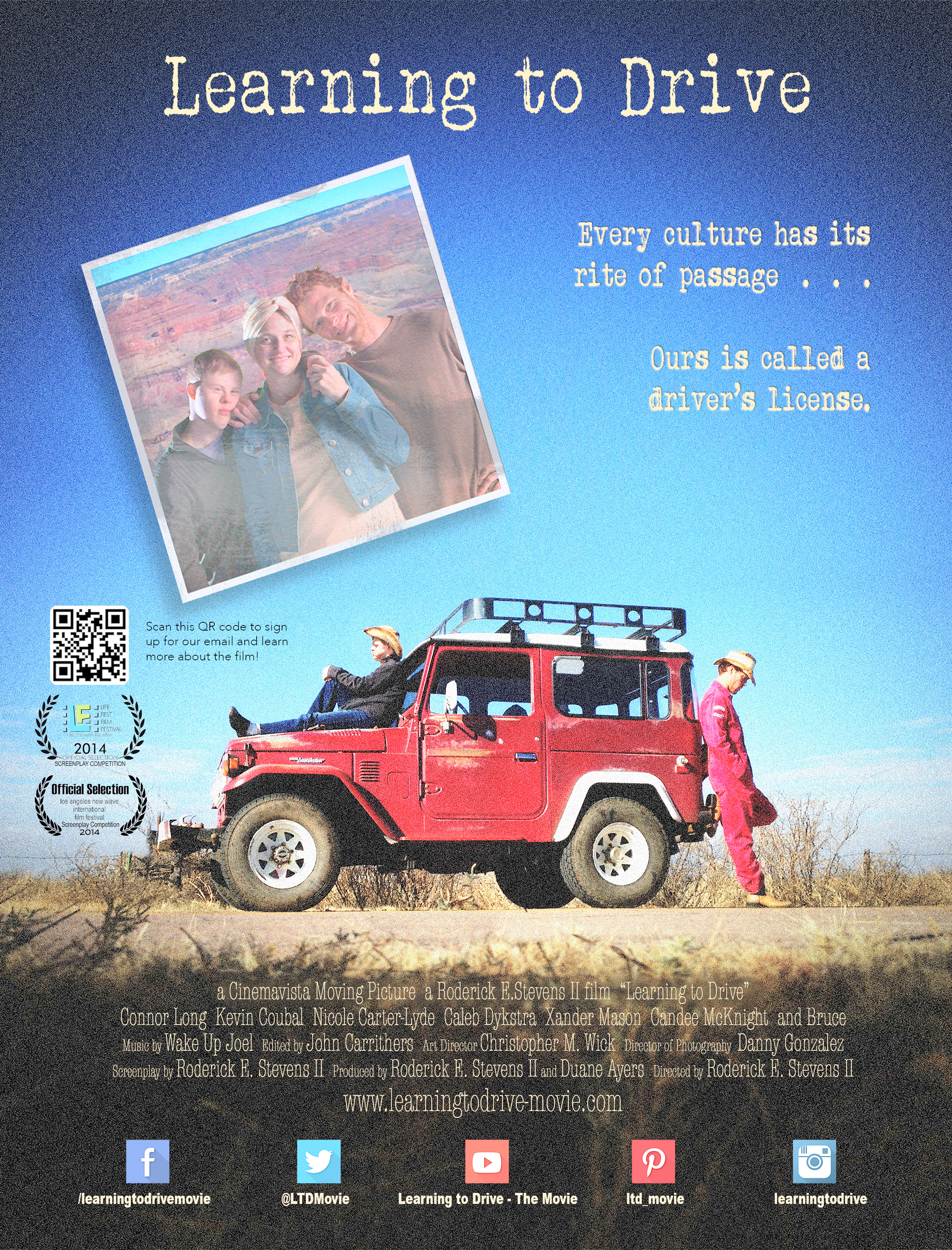 poster for the Learning to Drive short-film (2016) by Roderick E. Stevens