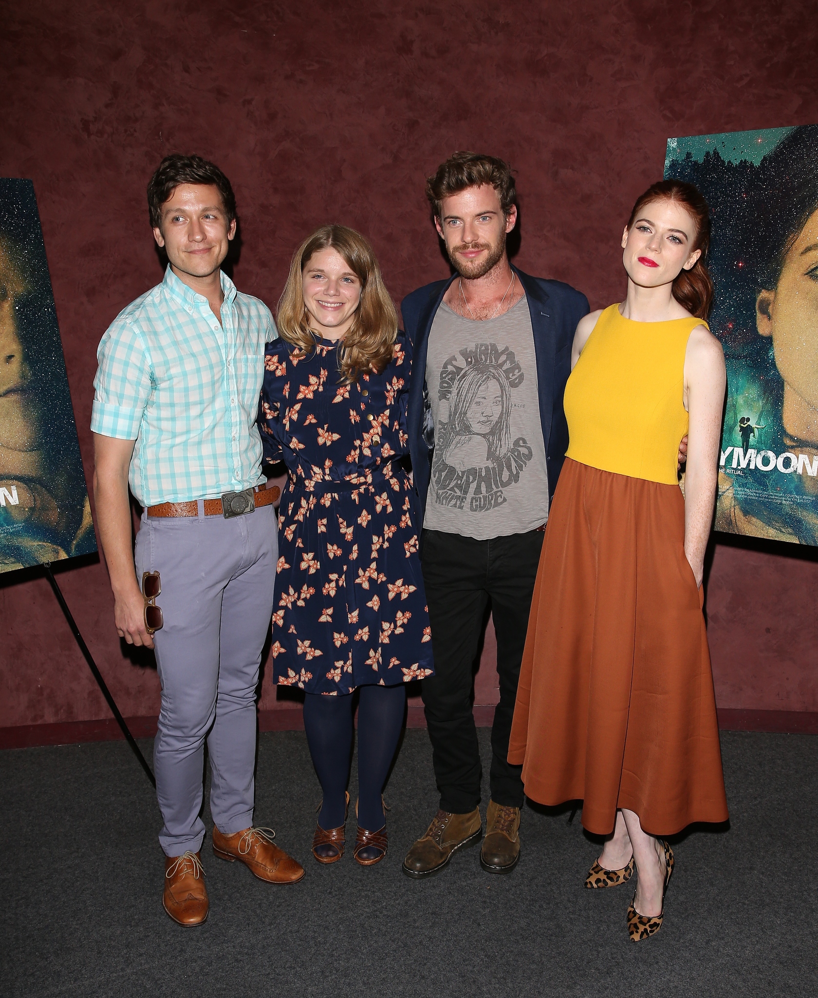 Harry Treadaway, Rose Leslie, Leigh Janiak and Phil Graziadei at event of Honeymoon (2014)