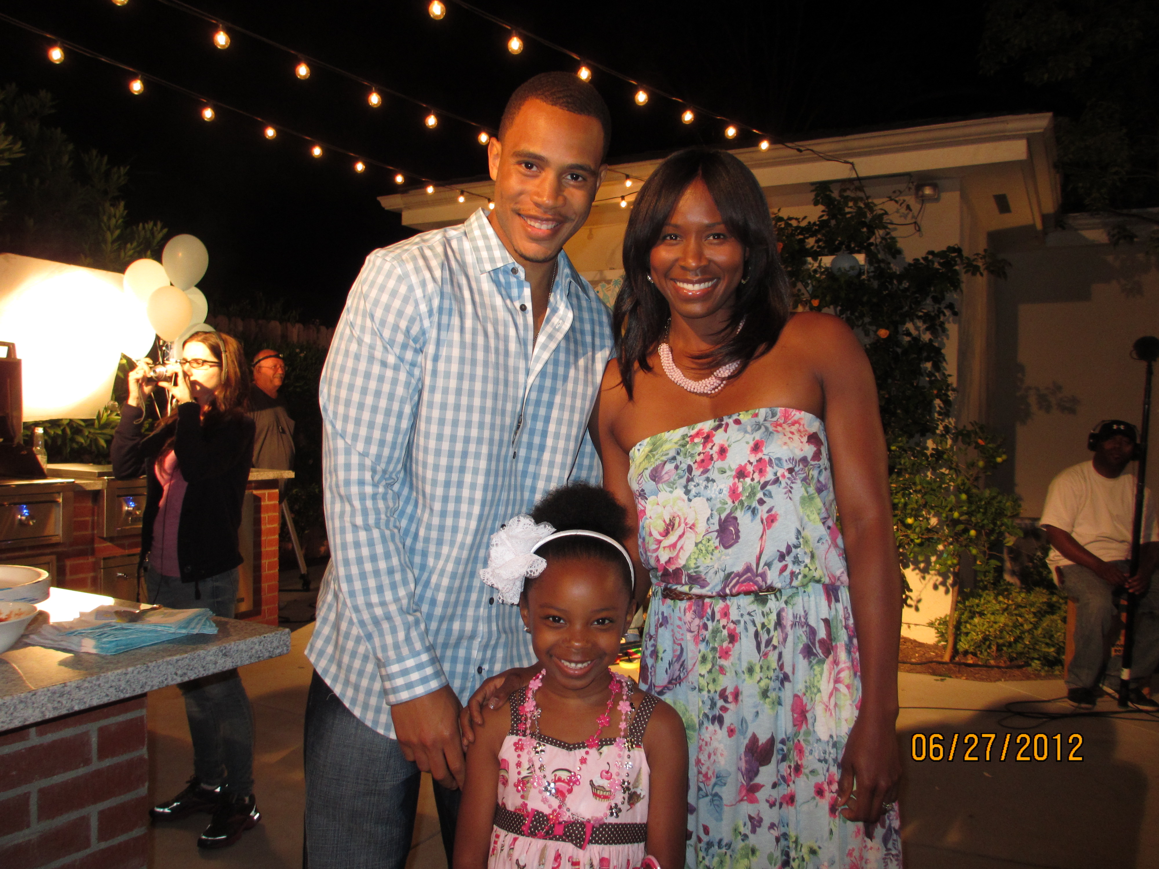 Brooke Singleton, Sydelle Noel and Trai Byers on set of the film 