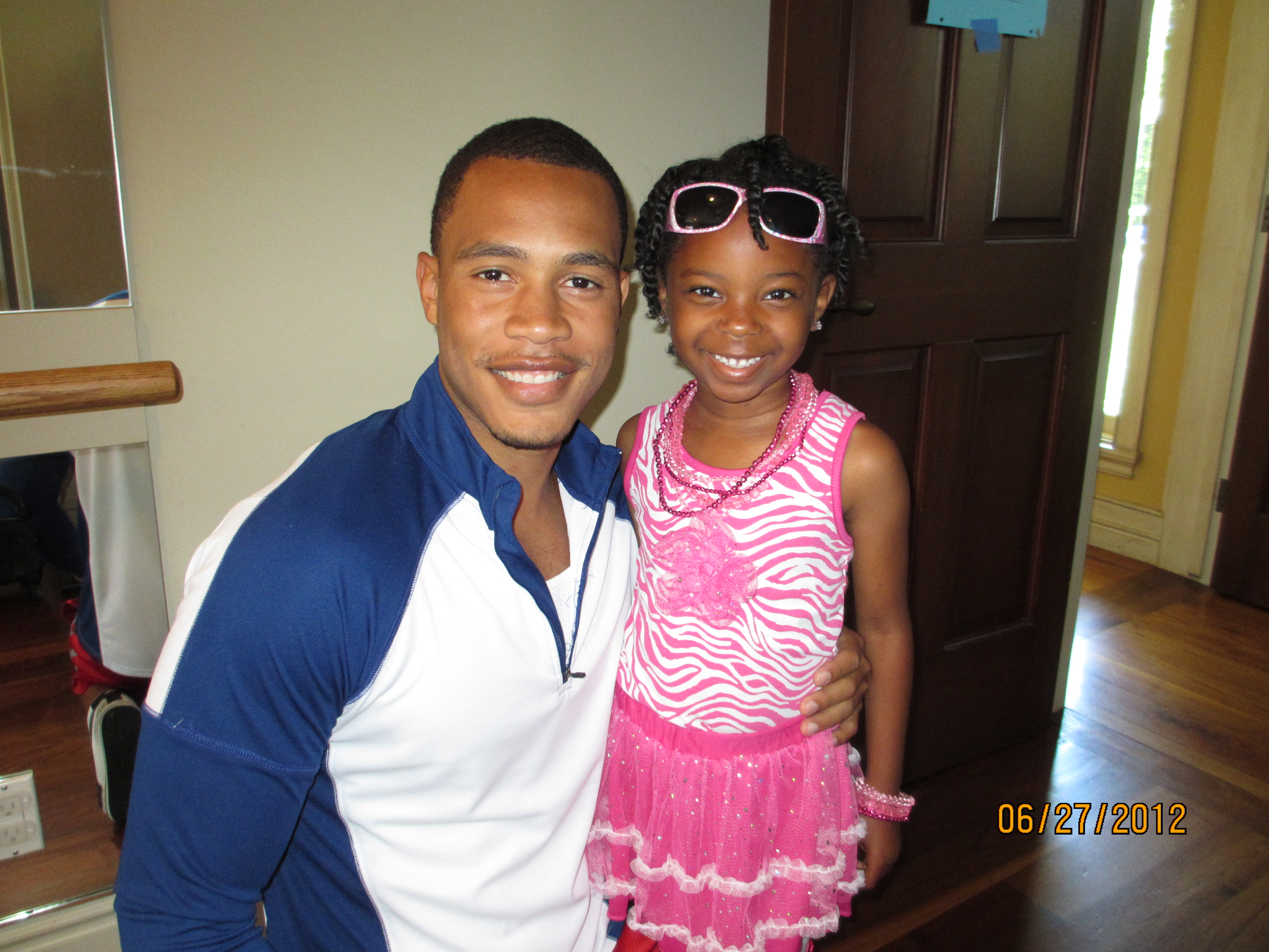 Brooke Singleton and Trai Byers on set of the film, 