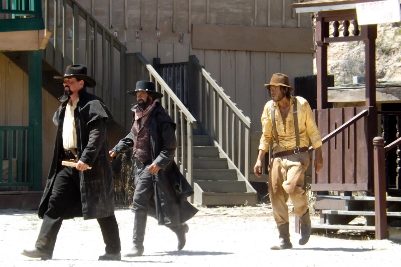 On the set of Dead Men The Series season I Richard O. Ryan as Cole Roberts, Jim Freivogel as Billy, Rhett Swanson as Curly