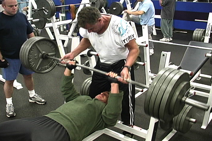 Richard O. Ryan Bench pressing 455 lbs. for a Dynamic Combat training video www.dynamiccombat.com