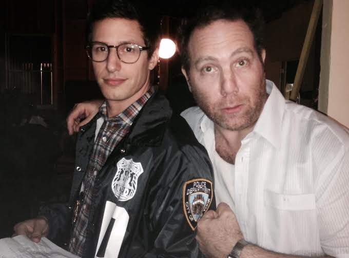 Adam Samberg & Yours Truly; two funny Jews on the set of Brooklyn Nine-Nine.