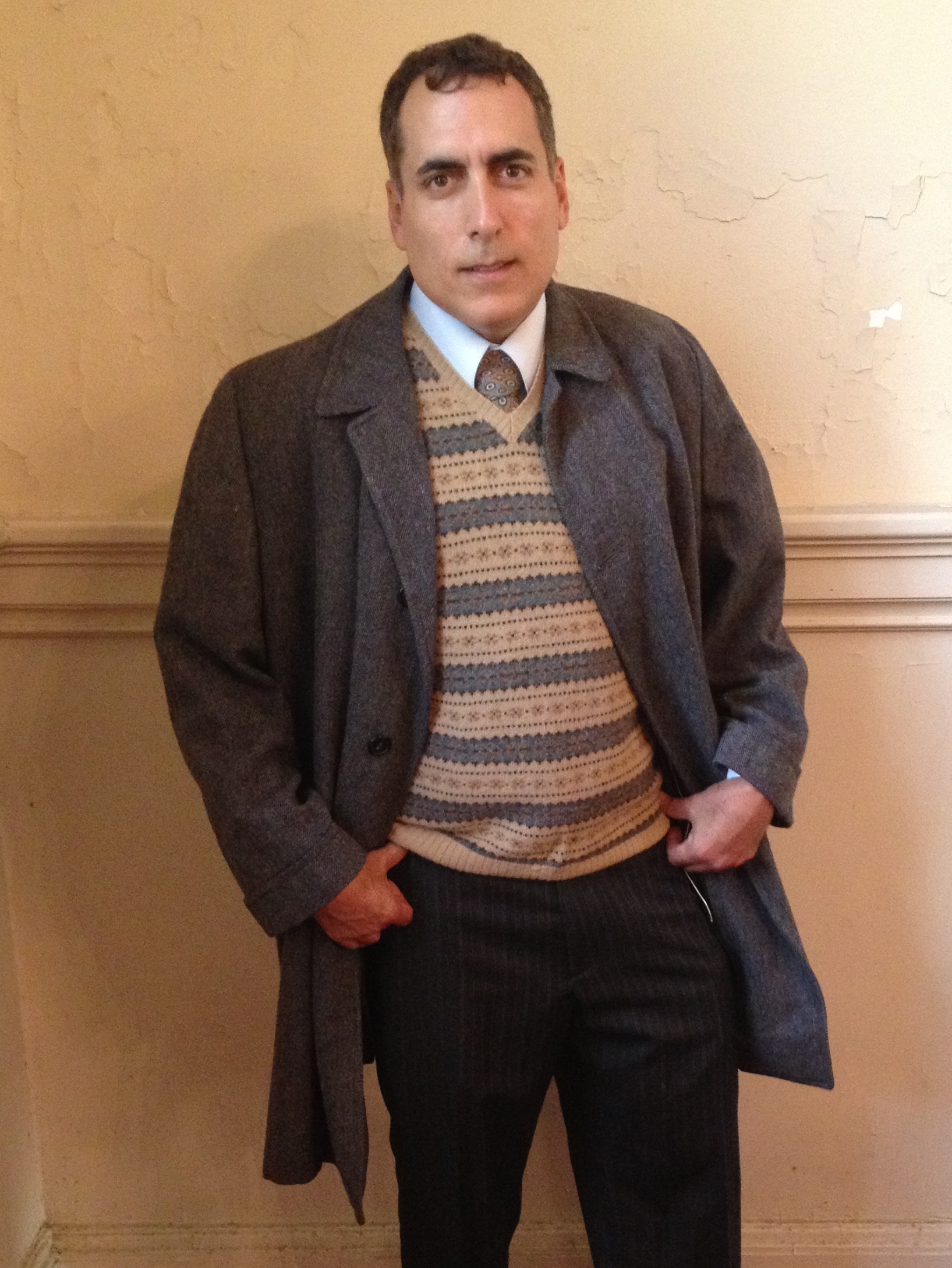 Damien Bosco as a 1930s Federal Agent on the set of Mysteries at the Museum.