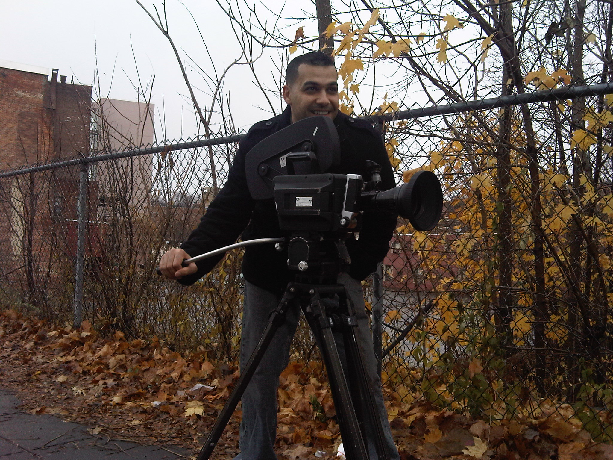 Fethi Bendida Behind Super 16mm Camera (The giver)