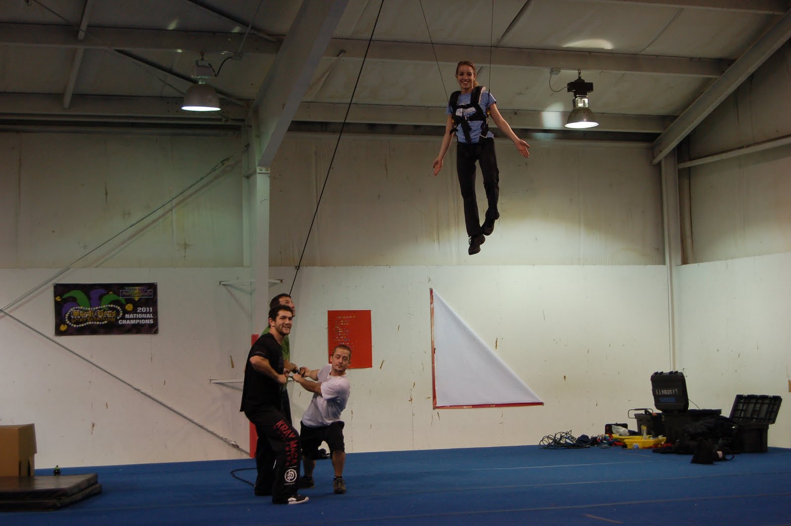 Wirework training at L.A. Stunts Boot Camp.