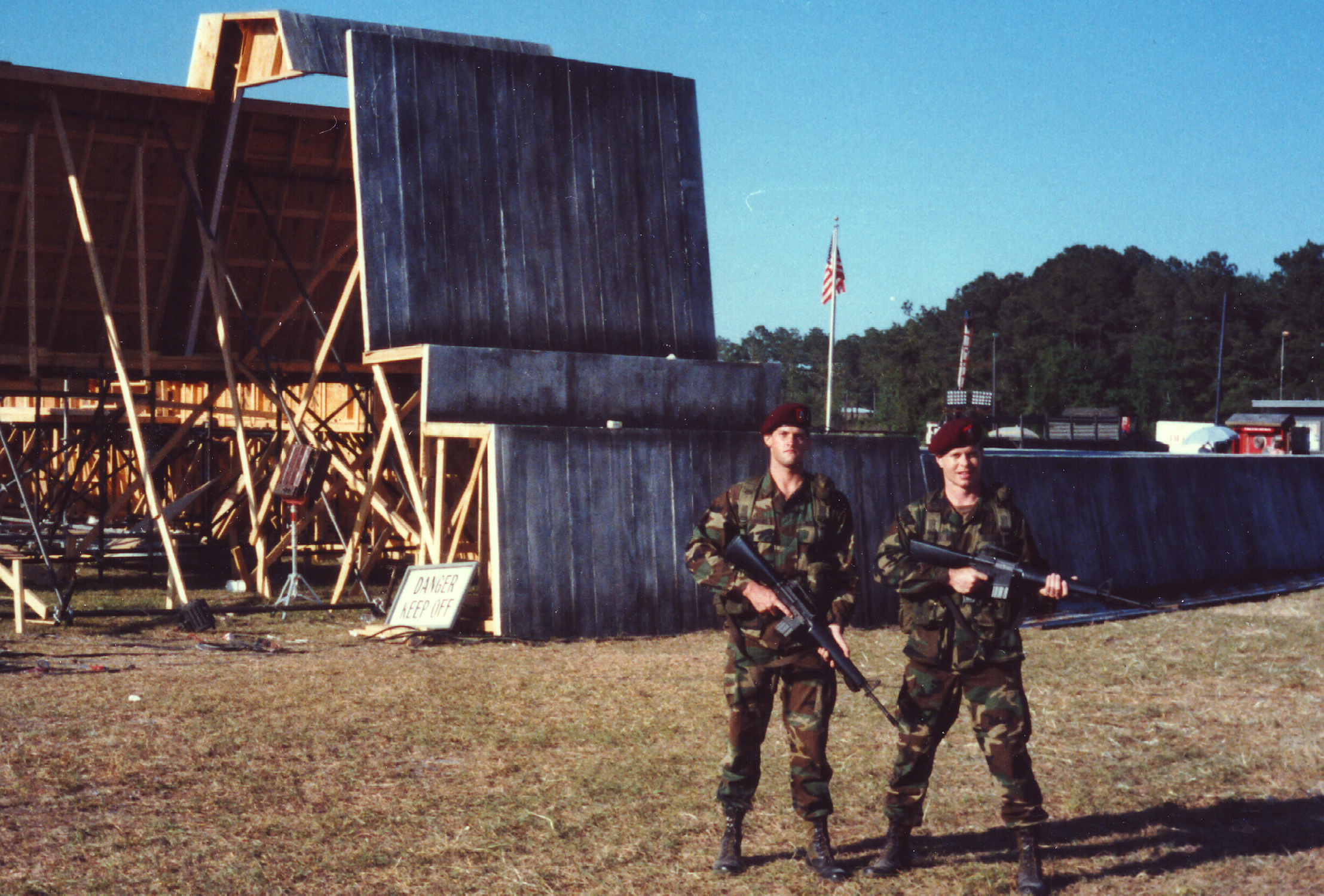 Scott King on set of KING KONG LIVES behind Missile Silo Set