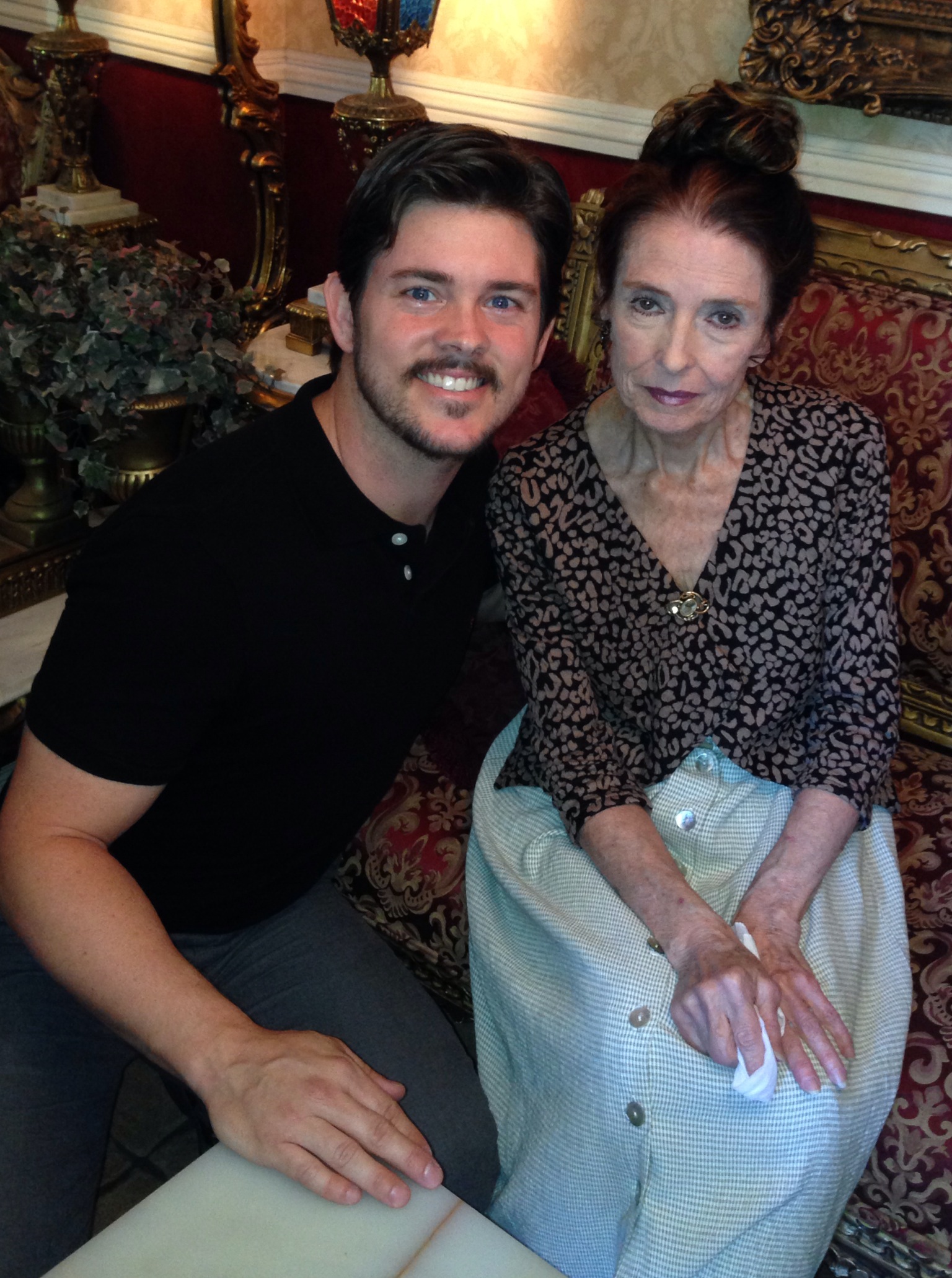 Shaun Paul Piccinino with Oscar winning actress Margaret O'Brien on the set of Dr. Jekyll and Mr. Hyde.