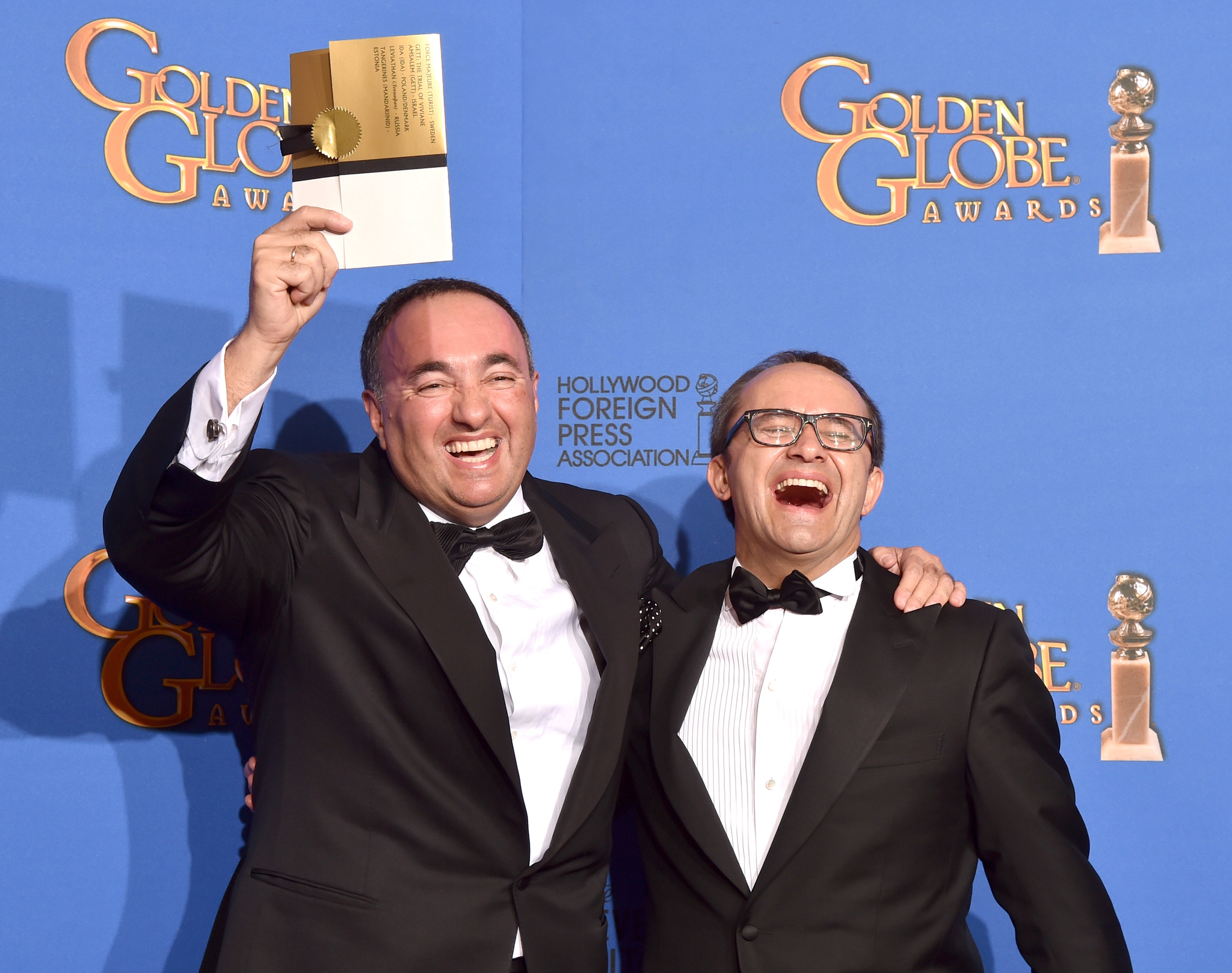 Alexander Rodnyansky and Andrey Zvyagintsev at event of 72nd Golden Globe Awards (2015)