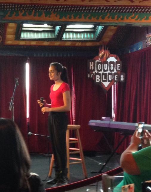 Samantha Elizondo about to perform at The House of Blues 2014