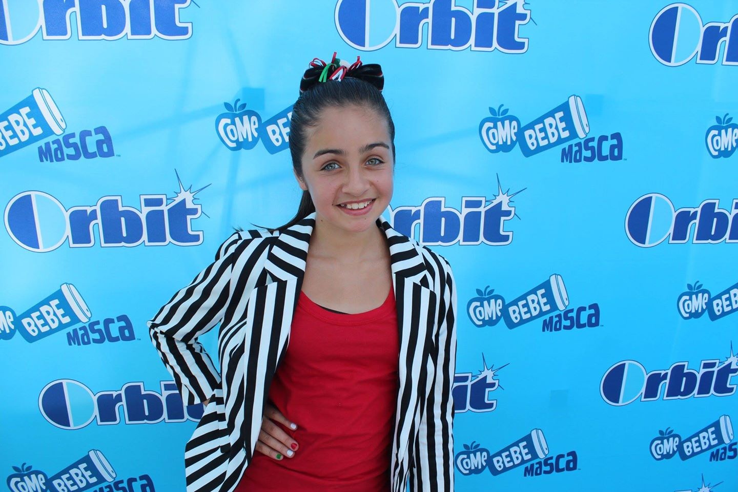 Samantha Elizondo on Orbit's Red Carpet when she performed at Mexico Plaza for Independance Day celebration.