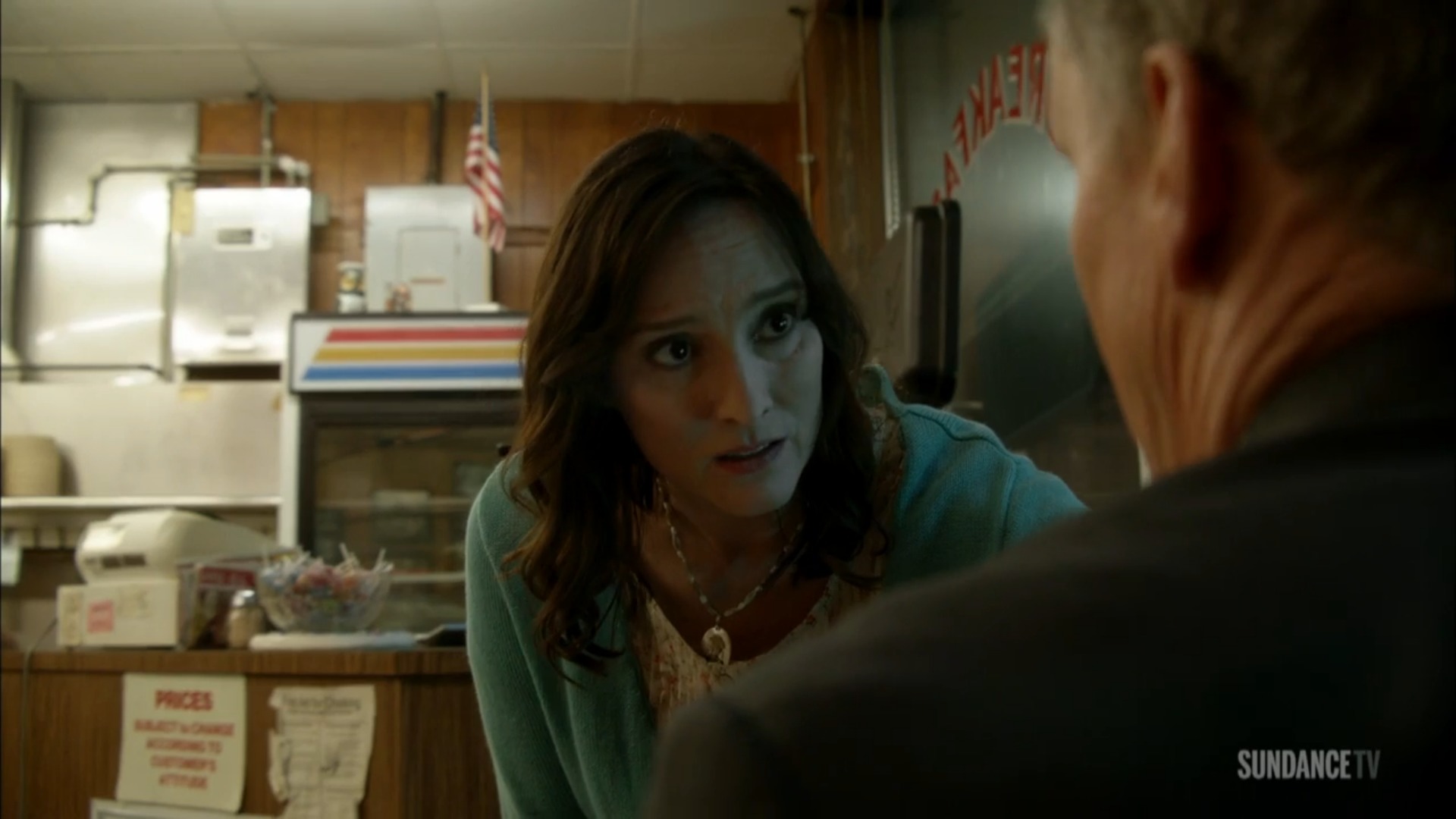 Kim Wall and Michael Oneill in Rectify 2015 episode 301