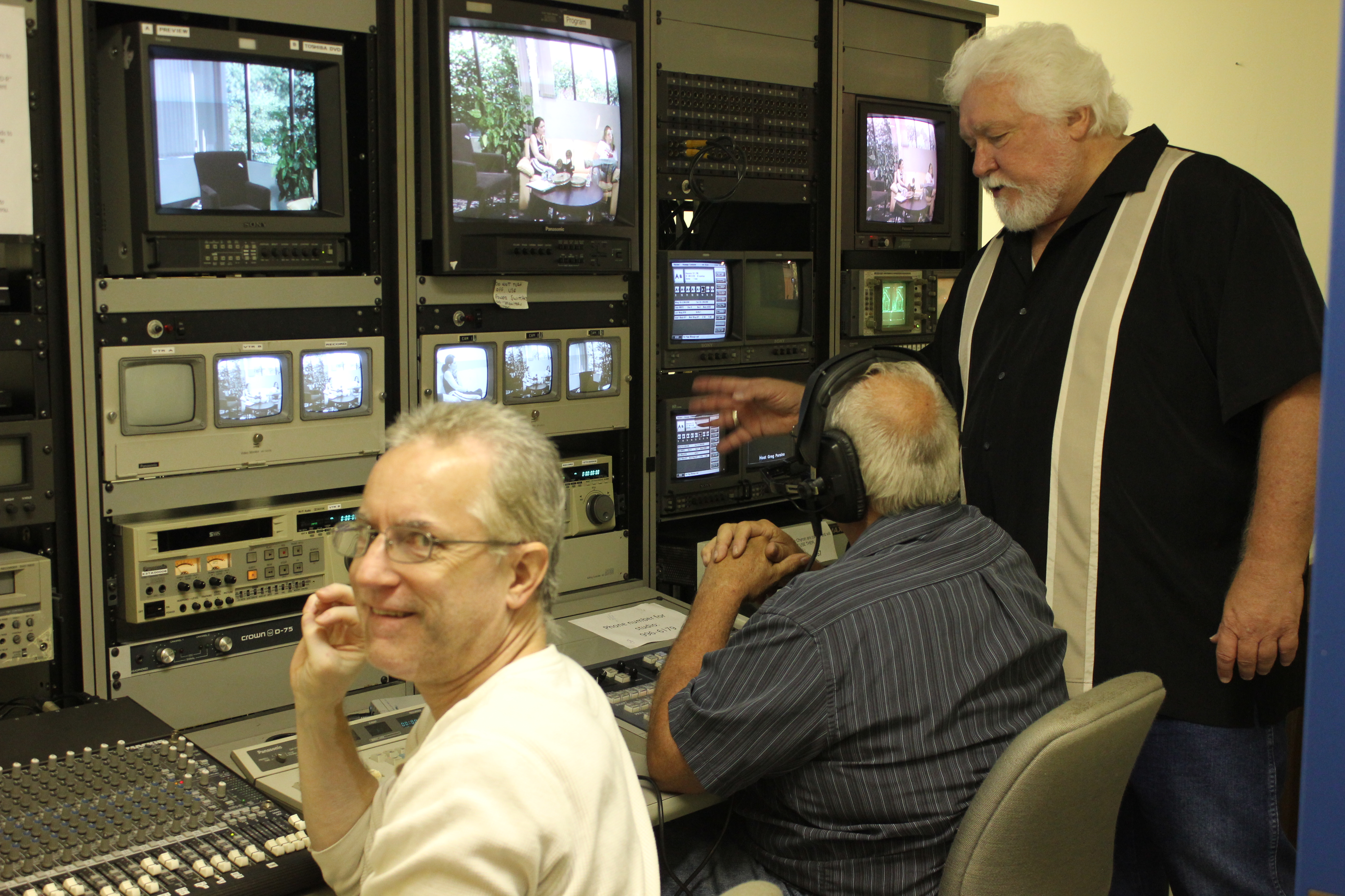 Control Room at TV Studio.