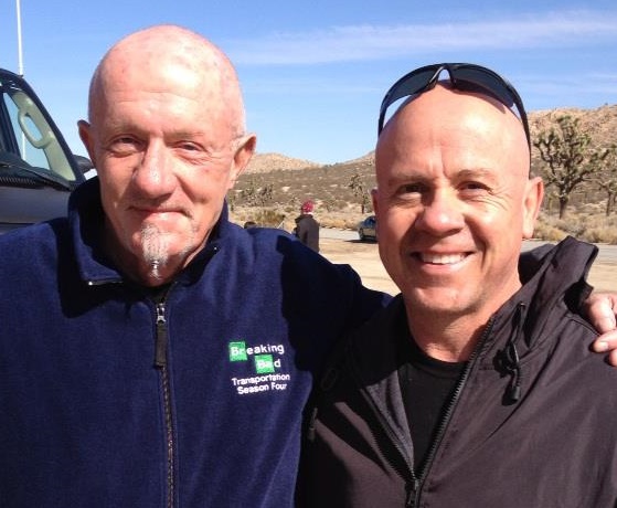 On the set of 'Bullet' with Jonathan Banks.